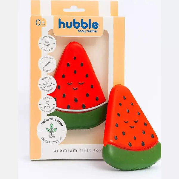 Hubble Doğal Bebek Diş Kaşıyıcı Ve Oyuncağı Karpuz