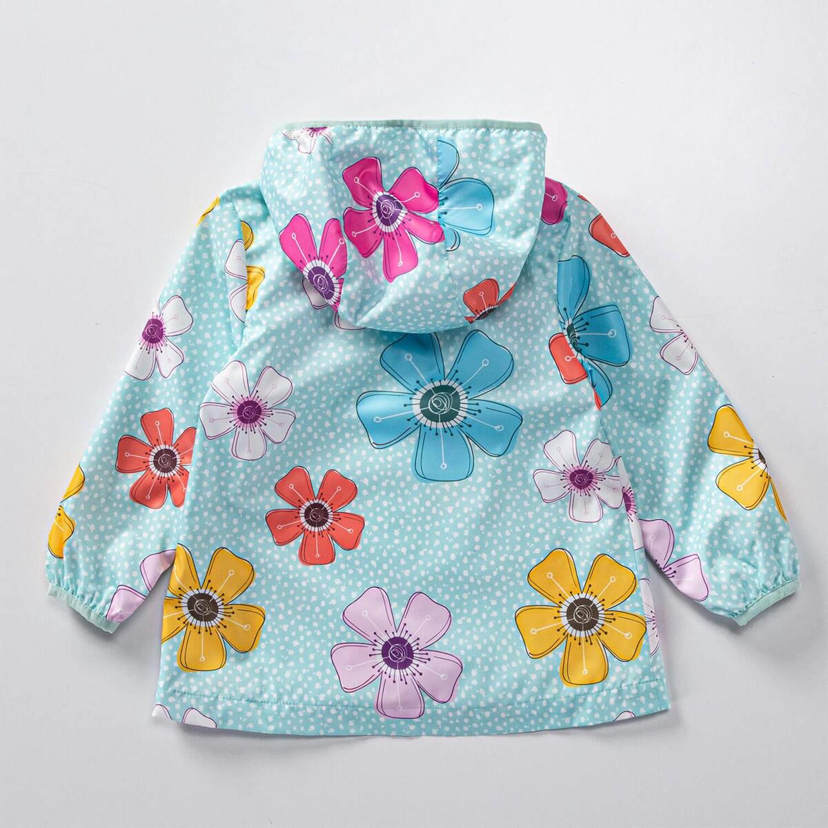 Midimod Yağmurluk Çiçek Baskılı Mint