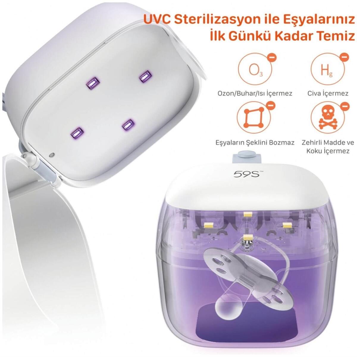 59S S6 Ultraviyole-C LED Mini Sterilizasyon Kutusu  