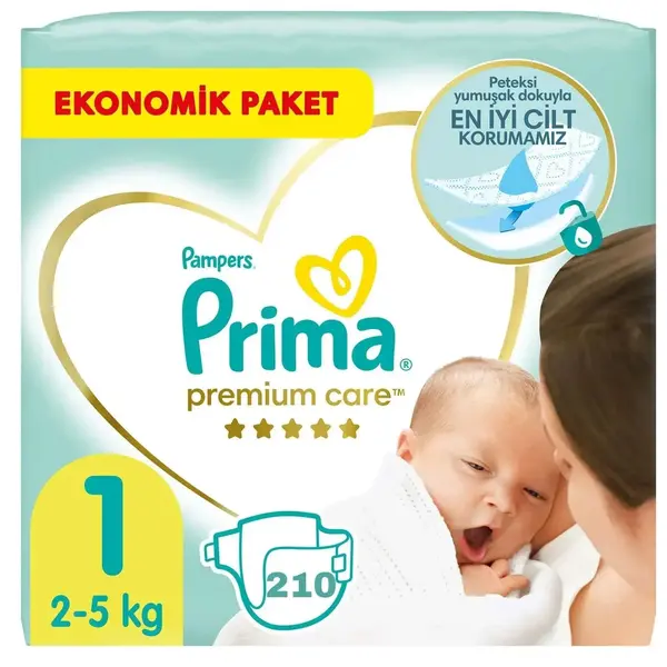 Prima Premium Care Bebek Bezi 1 Beden Yenidoğan 70li Ekonomik Paket x3