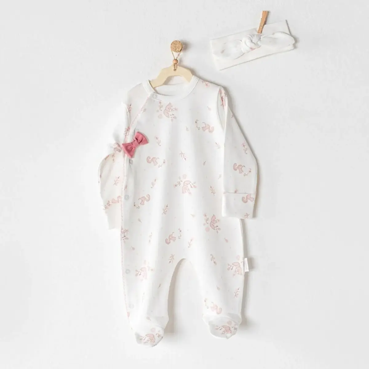 Andy Wawa Tulum Saç Bandı Takım Squirrels In The Forest Ekru