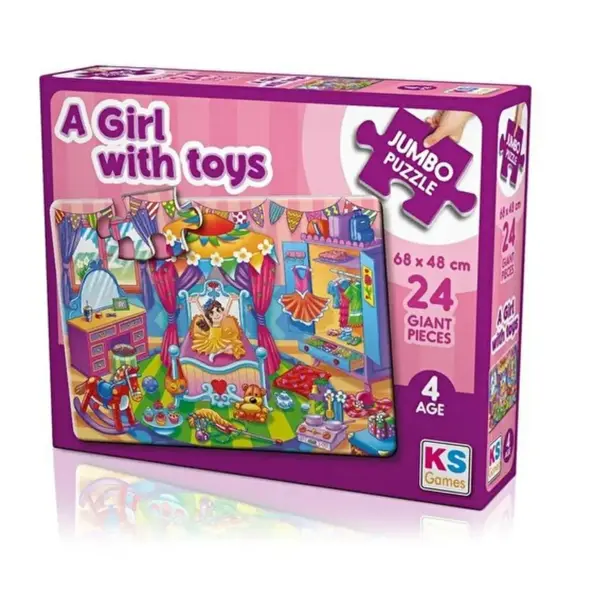 KS Games A Girl With Toys Jumbo Puzzle 24  Parça
