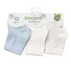 Bibaby Organik Çorap Soket 3lü Puanlı Mavi - Ekru