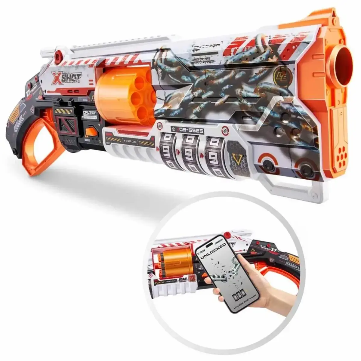X-Shot Skins Lock Blaster Sünger Dart Atan Tabanca 56 cm 16 Dartlı
