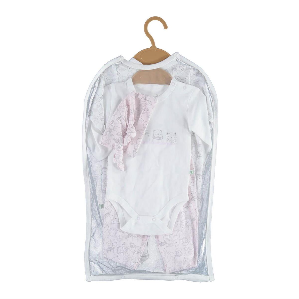 Bibaby Organik Zıbın Takımı Tüllü Lady Animals Ekru - Pembe