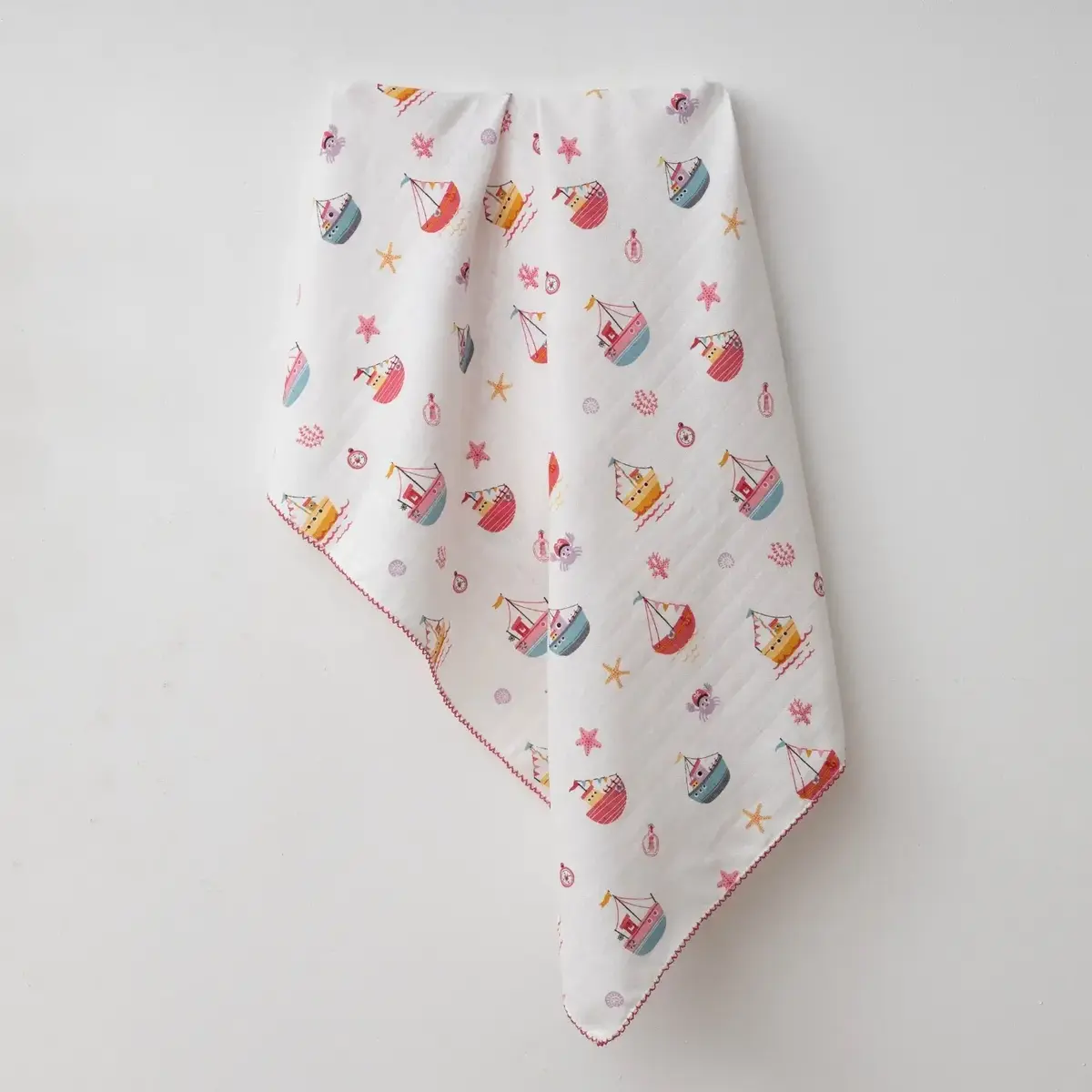 Baby Mammas Müslin Örtü Gemili 80x90cm Kırmızı