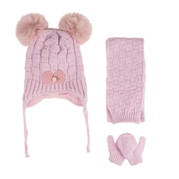 Kitti Eldiven Atkı Bere Takım 0-18 Ay Soft Pembe Asortili