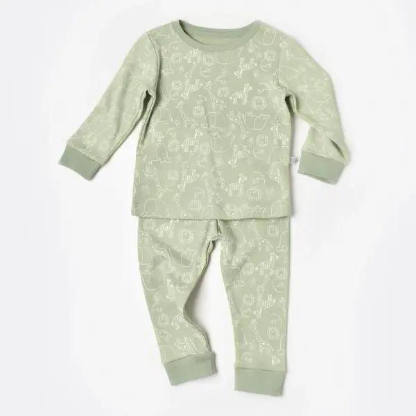 Bibaby Pijama Takımı Zoo Is Good Lime Cream