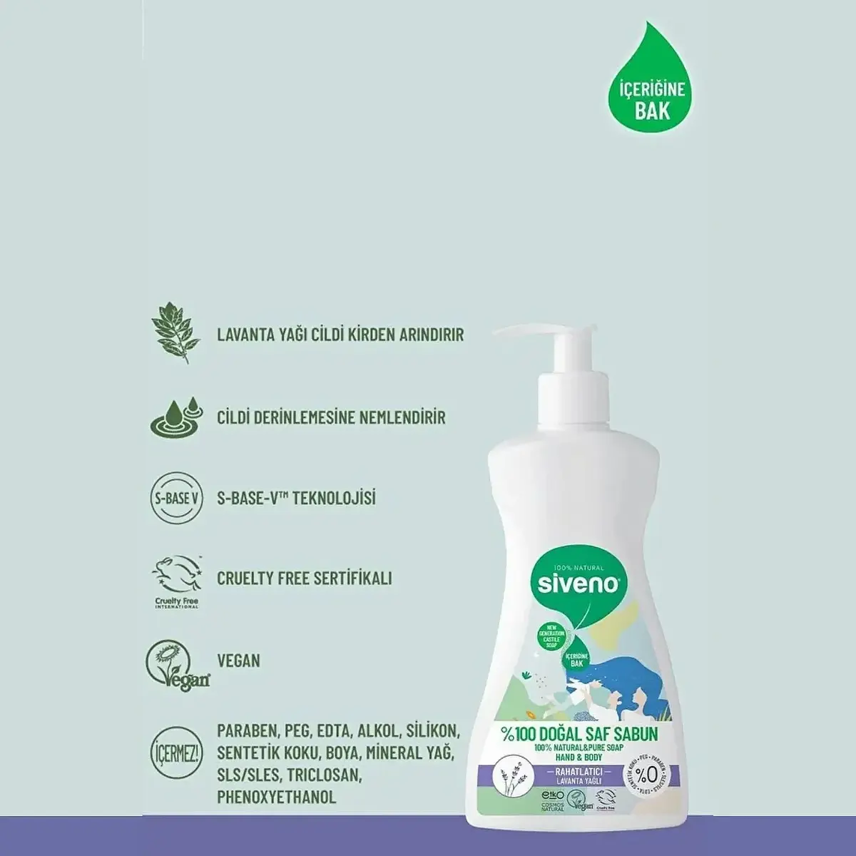 Siveno %100 Lavanta Yağlı Doğal Sıvı Sabun 300ml