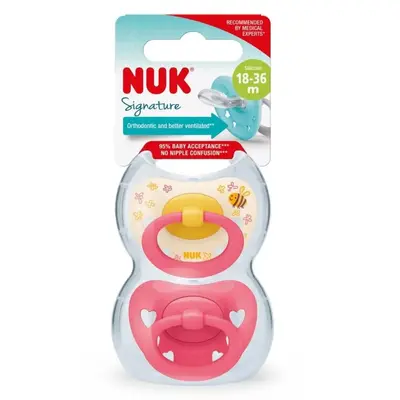 Nuk Signature Silikon Emzik 2li 18-36 Ay Kız