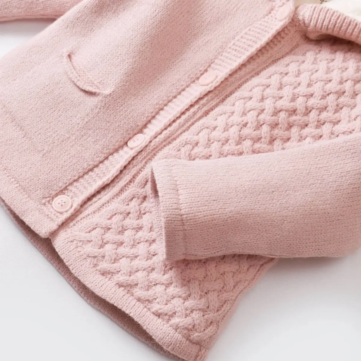 Bibaby Hırka Cepli Welsoft Triko Pembe