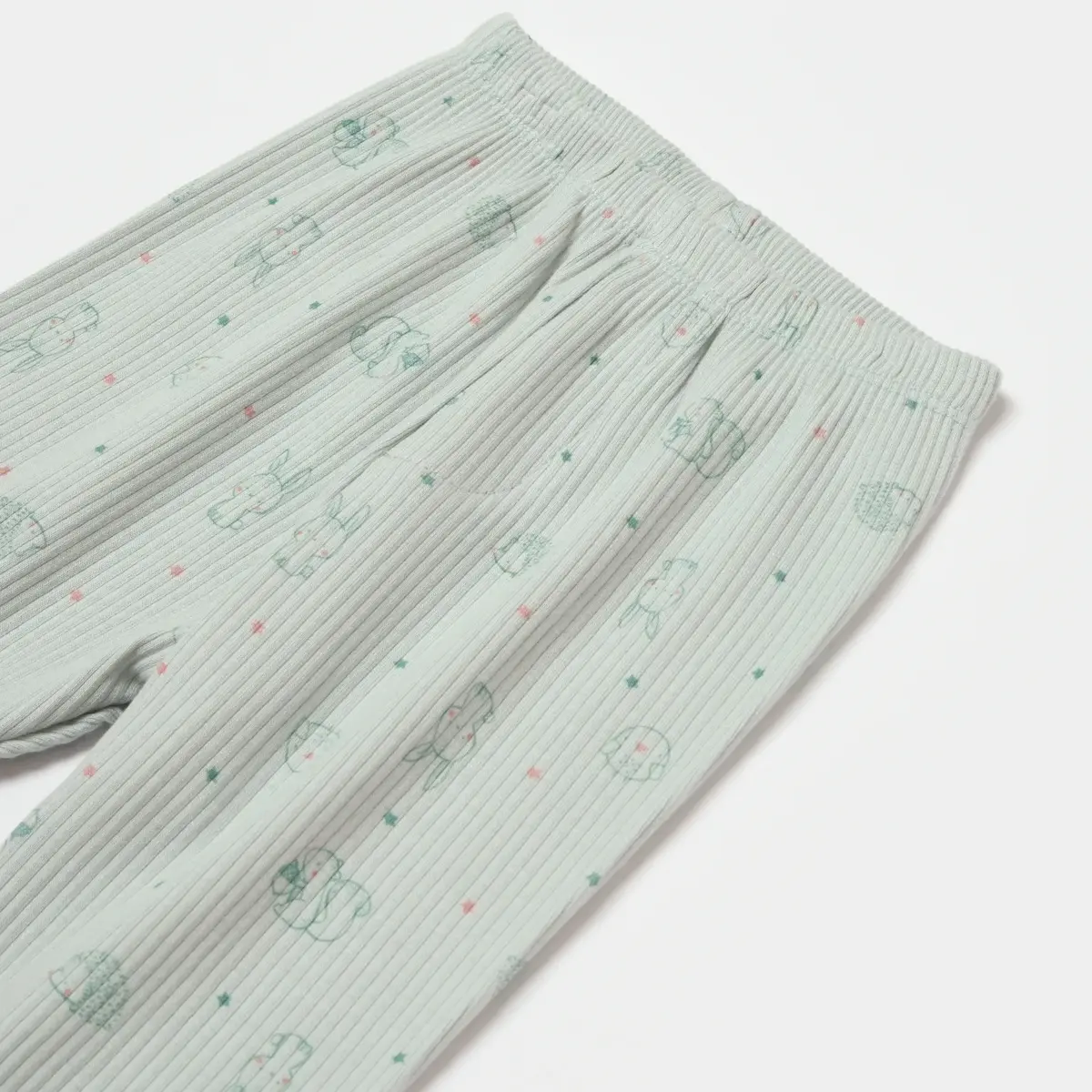 Bibaby Organik Pantolon Patikli Mosal Play With Me Mint - Gül