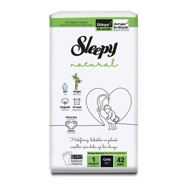 Sleepy Bebek Bezi 1 Beden Yenidoğan 2-5 Kg 42li