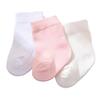 Bibaby Organik Çorap Soket 3lü Basic Pembe - Beyaz