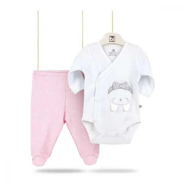 Bibaby Zıbın Takımı Kruvaze Cute Cate Pembe