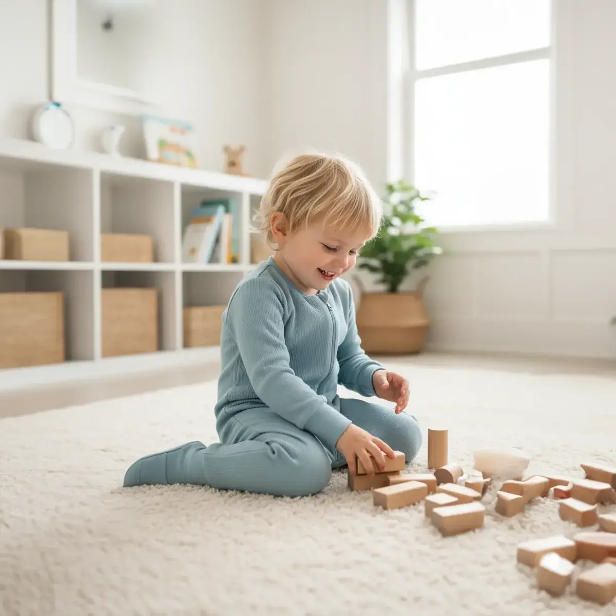 Ella Bonna Uyku Tulumu Çoraplı 2,5 Tog Jakarlı Mavi