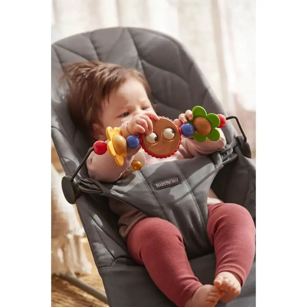 Babybjörn Bliss Ana Kucağı Oyuncaklı Petal Woven Anthracite