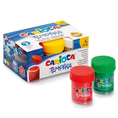 Carioca Tempera Suluboya Süper Yıkanabilir 6*25 Ml 6 Renk Karışık