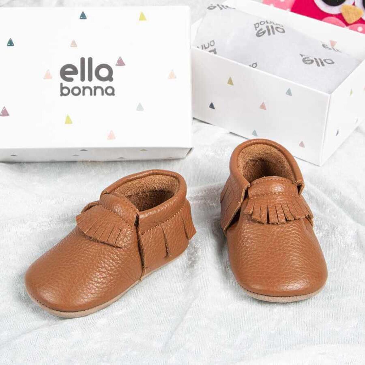 Ella Bonna Bebek Ayakkabısı Hakiki Deri Mokasen Taba