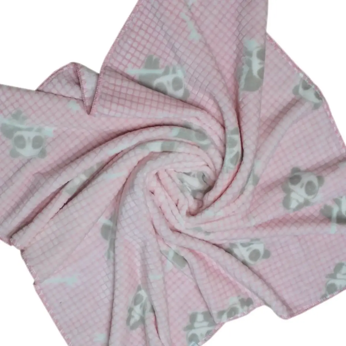 Bibaby Battaniye Clever Panda Fluffy Pembe