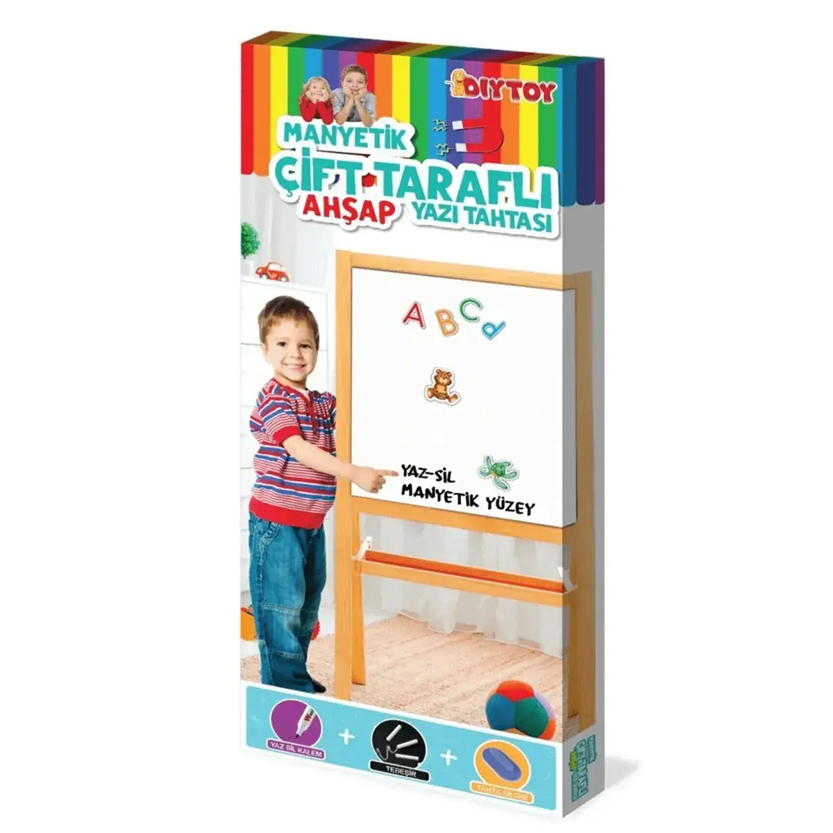 Manyetik Çift Taraflı Ahşap Yazı Tahtası