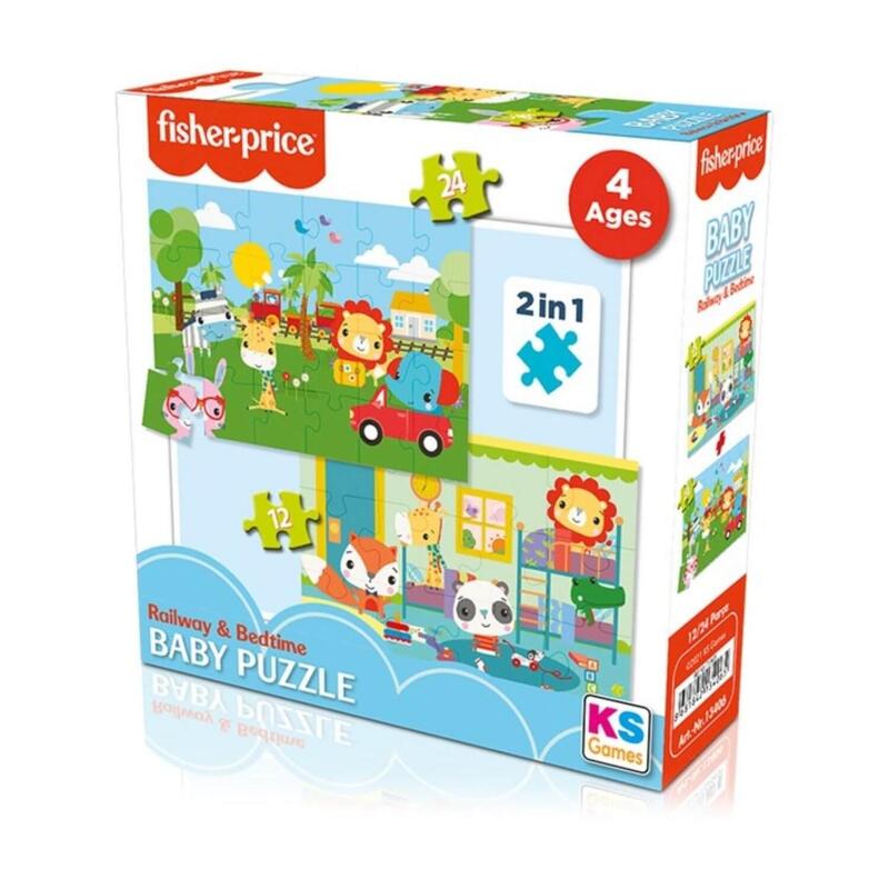 Fisher Price Baby Puzzle Railway & Bedtime 2in1 24 Parça