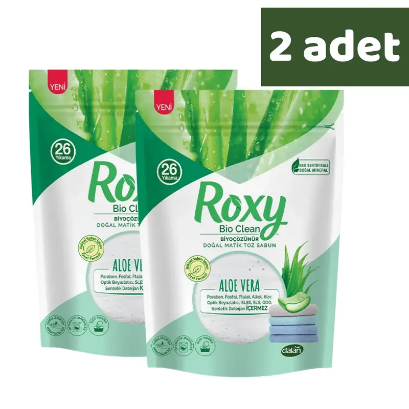 Dalan Roxy Bio Clean Matik Toz Sabun Aloe Vera 800 gr x 2 Adet
