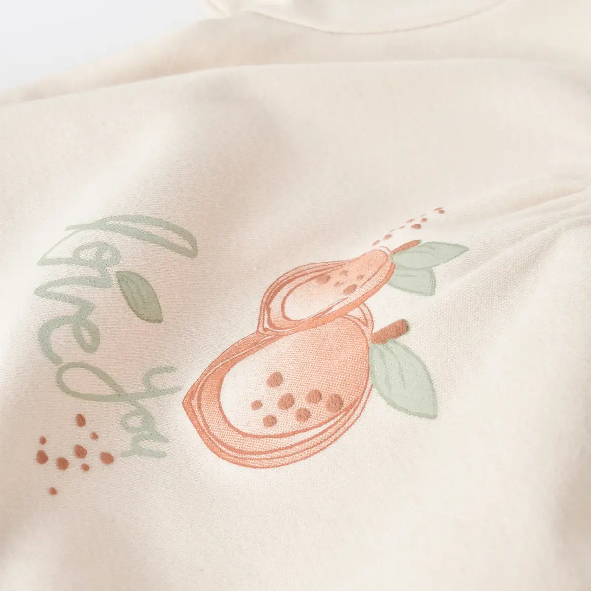 Bibaby Organik 2li Takım Şortlu Summer Fruit Light Cream - Caramel