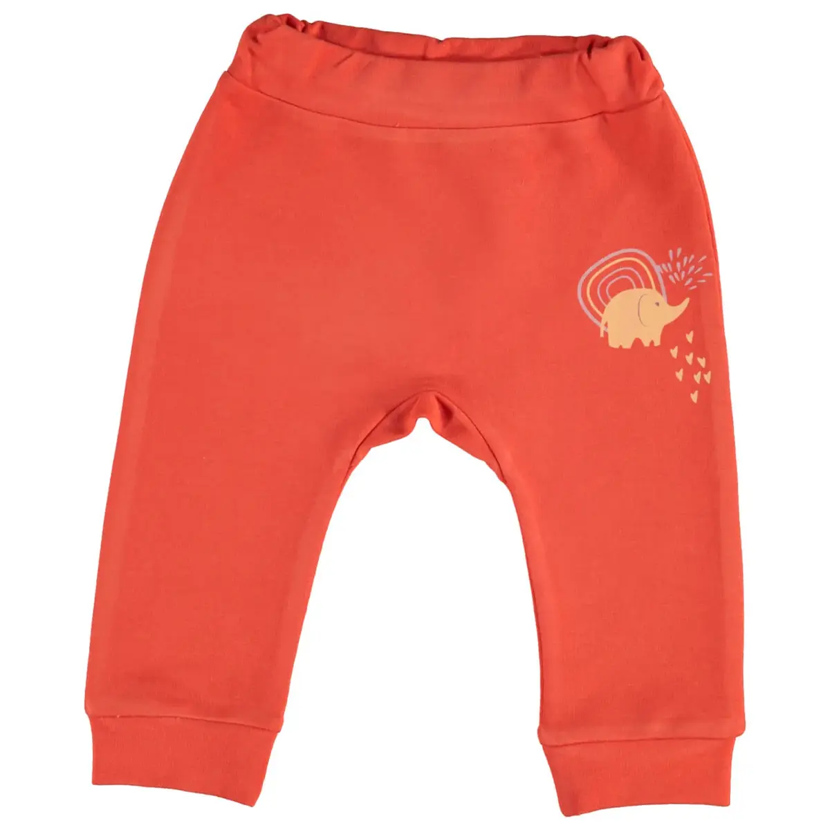 Bibaby Organik Pantolon Patiksiz Natural Circus Ekru - Nar Çiçeği