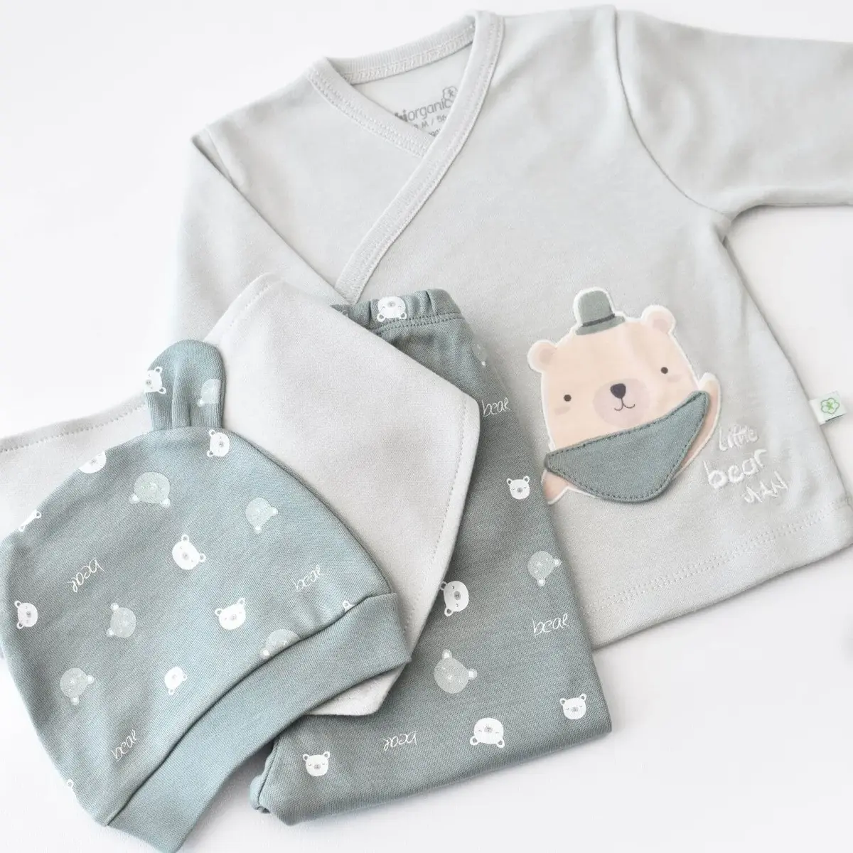 Bibaby Organik Hastane Çıkışı 5li Hug Me Bear Yeşil