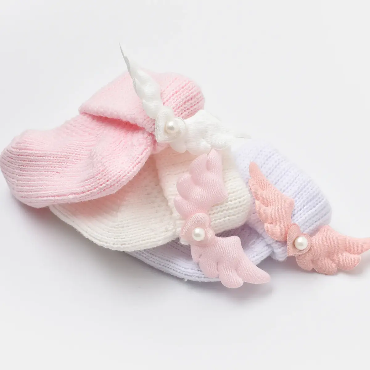 Bibaby Patik Çorap Angel Ekru - Pembe