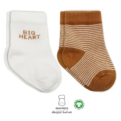 Bibaby Çorap Soket 2li Penye Big Heart Bistyle Hardal