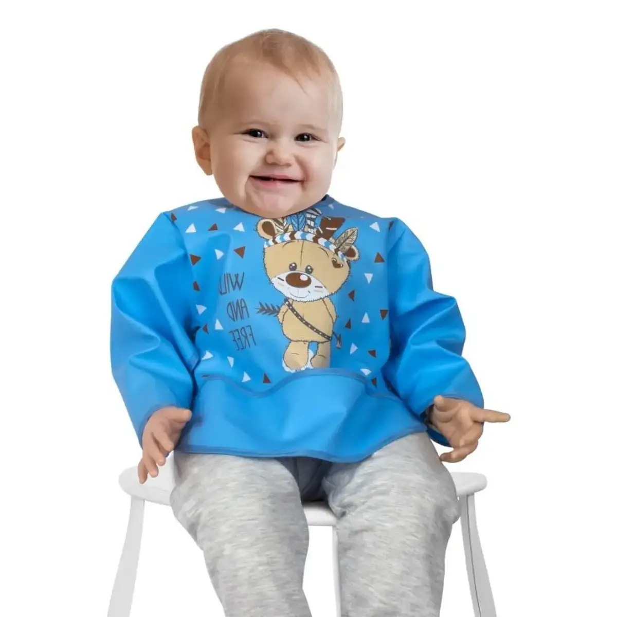 Sevi Bebe Kollu Muşamba Önlük Ayıcık