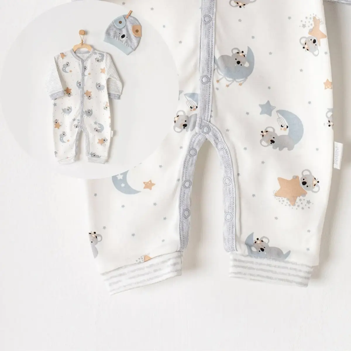 Andy Wawa Tulum Şapka Takım Koala Ekru