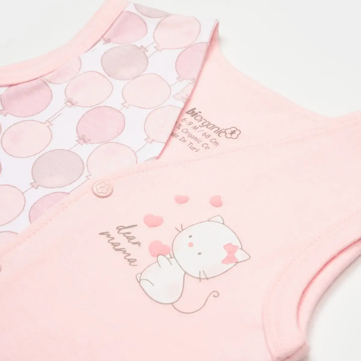 Bibaby Organik Yelek My Dear Mama Pembe
