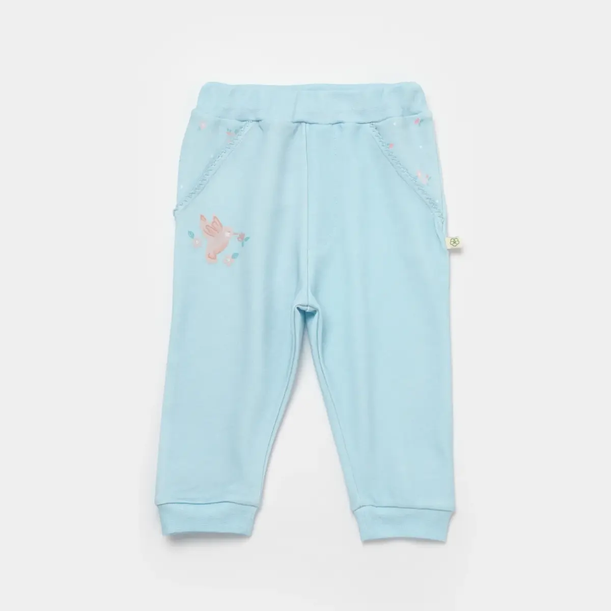 Bibaby Organik Pantolon Patiksiz Always Happy Gül Kurusu - Mint