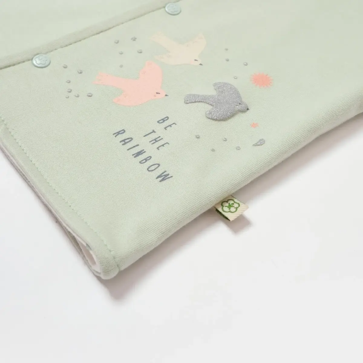 Bibaby Organik Yelek Tiny Birds Ekru - Yeşil