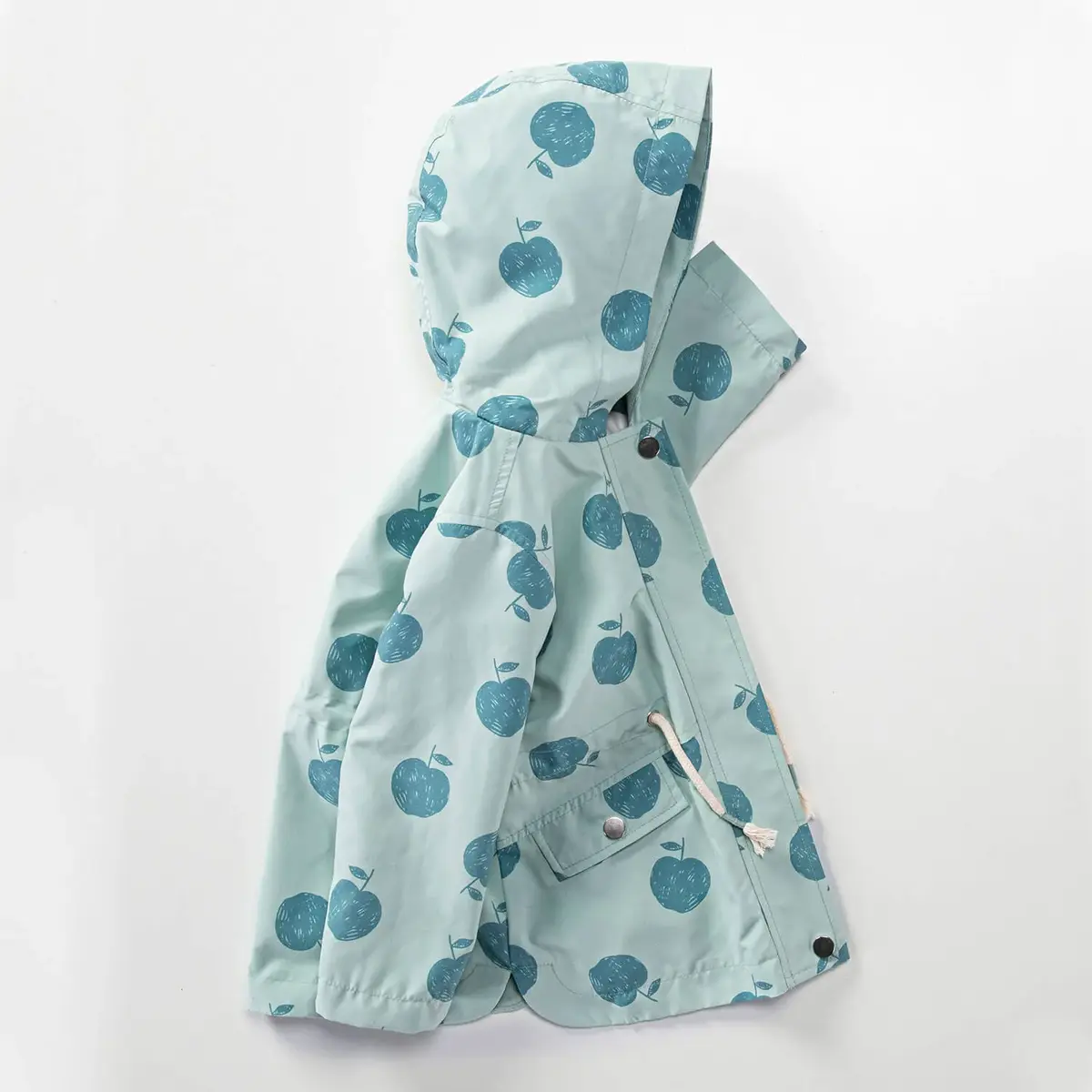 Midimod Yağmurluk Elma Baskılı Mint