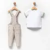 Overdo Salopet T-Shirt Takım Keten Haki
