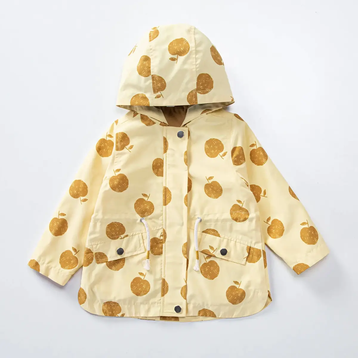 Midimod Yağmurluk Elma Baskılı Sarı