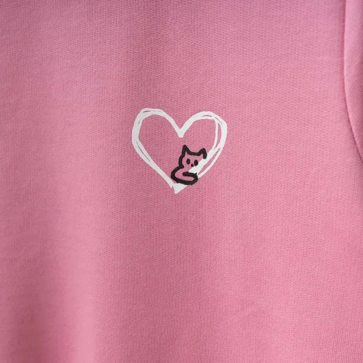 Winimo Sweatshirt Kalpli Kedi Baskılı Pembe