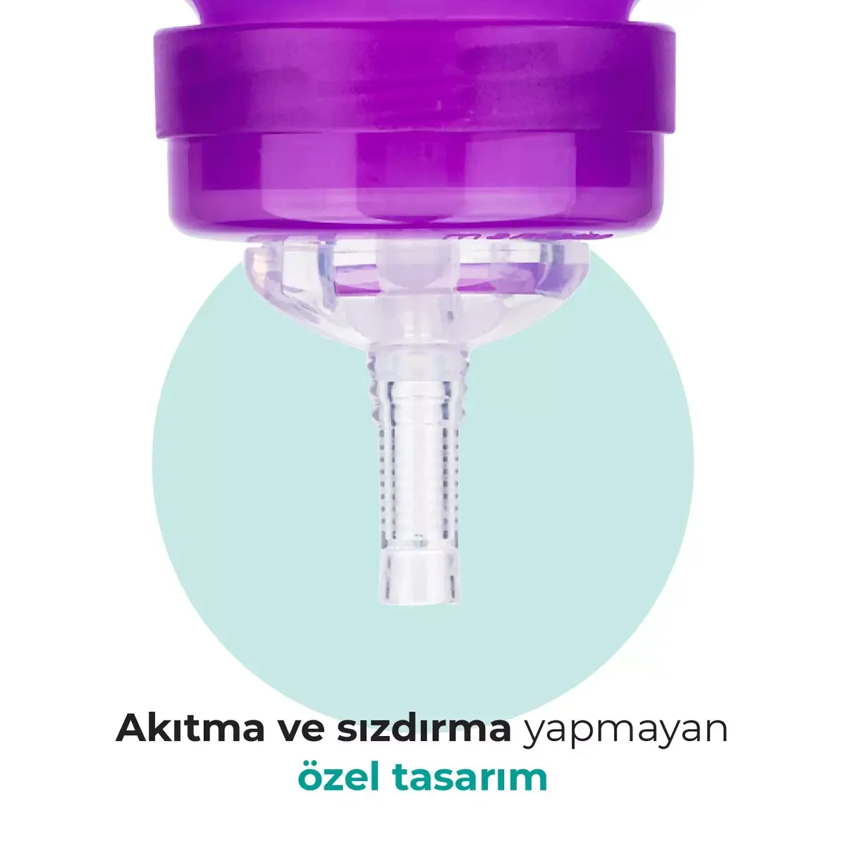 Mamajoo Akıtmaz Pipetli Bardak 270 ml Mor