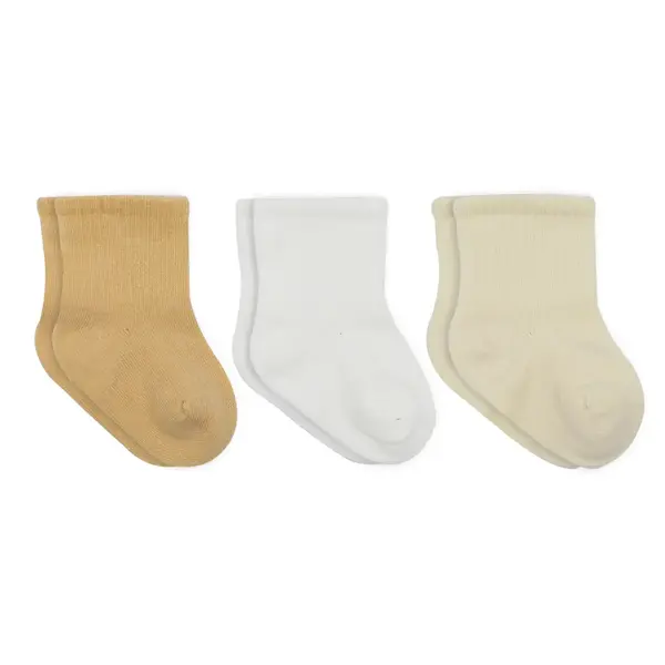 Bistyle Soket Çorap Penye 3lü Little Love Girl Somon - Ekru - Natural