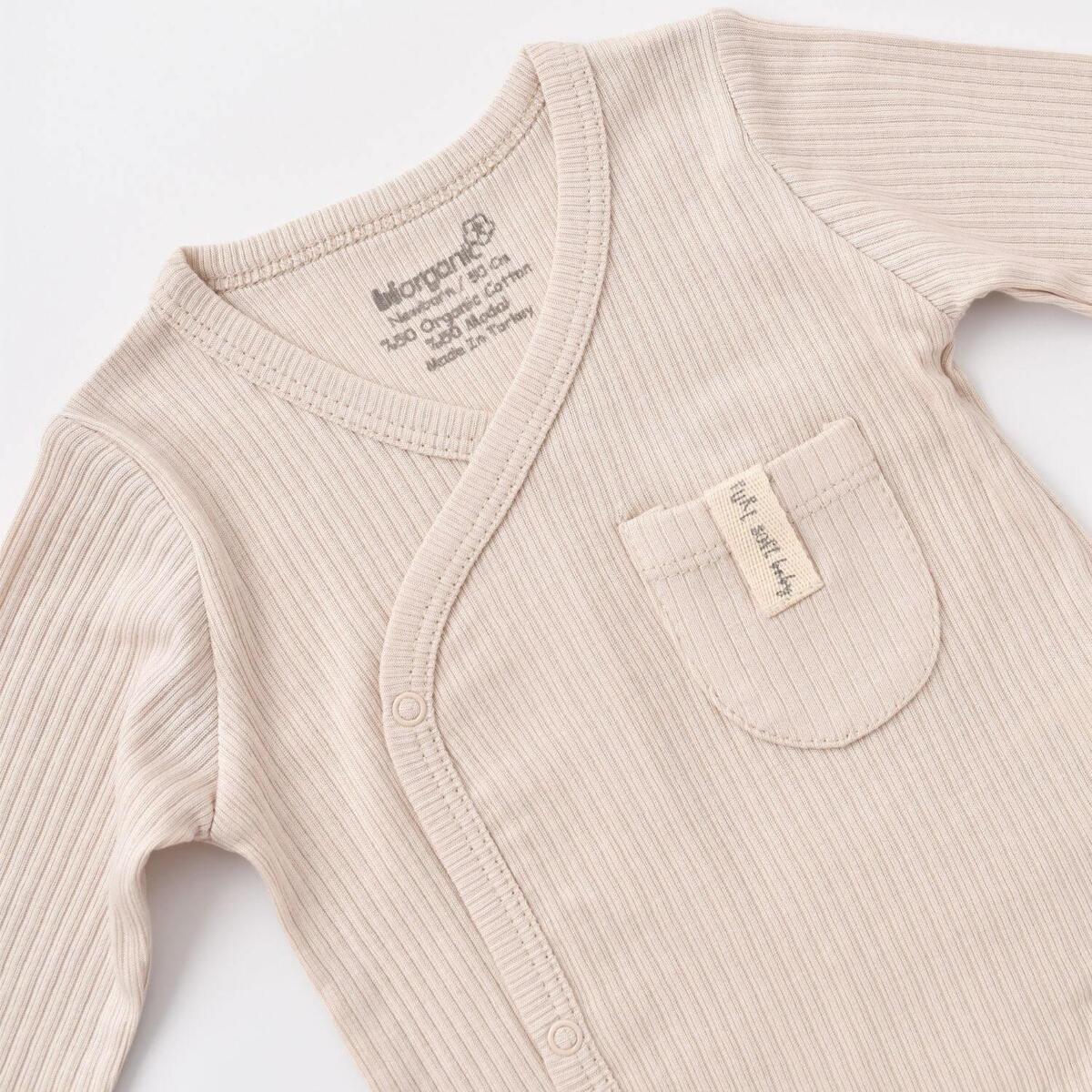 Bibaby Organik Body Kruvaze Eldivenli Soft Modal Bej