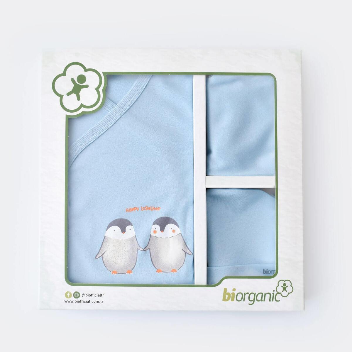 Bibaby Organik Hastane Çıkışı 5li Hello New Penguins Mavi