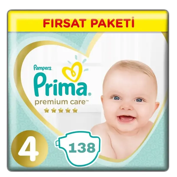 Prima Premium Care Bebek Bezi 4 Beden Maxi 9-14 Kg 46li Ekonomik Paket x3