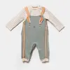Bibaby Organik Salopet Tulum Cool Lines Bunny Bej - Hardal