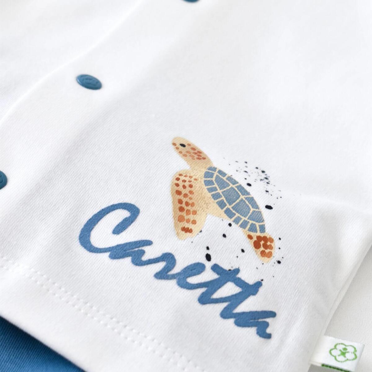 Bibaby Organik Zıbın Takımı Battaniyeli Tüllü Caretta In Live Ekru - İndigo