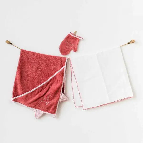 Andy Wawa Havlu Takımı 3lü Müslin Baby Home Pembe