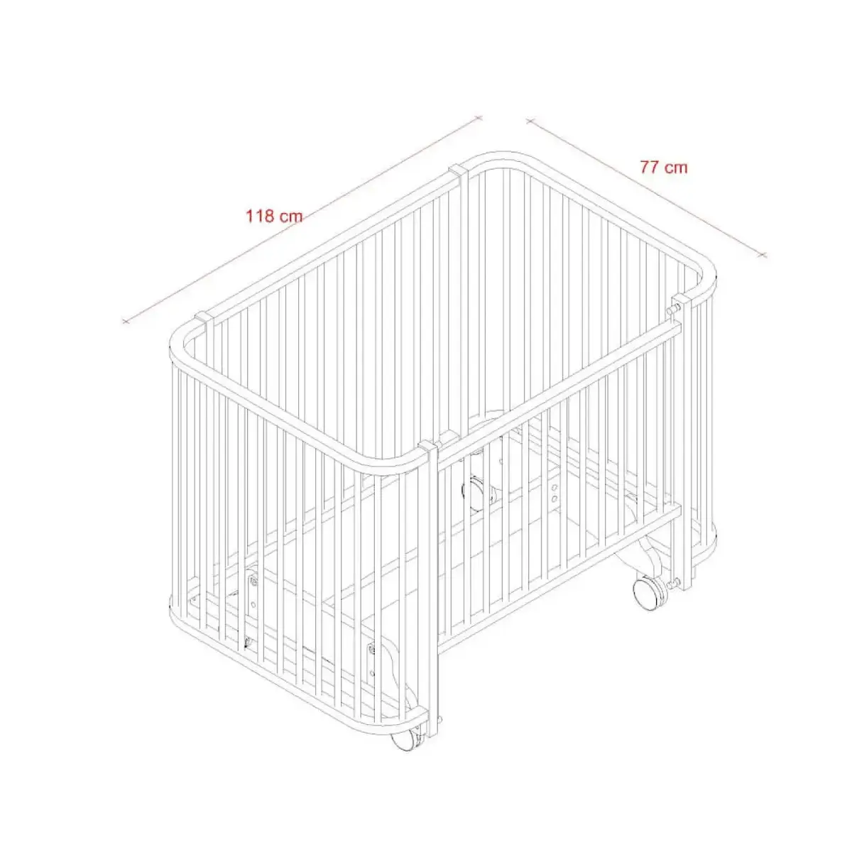 Meltem Kids Bambino Beşik 70x110 cm Naturel Ekru